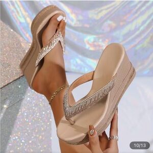Women's Sparkling Platform Wedge Sandals ✨